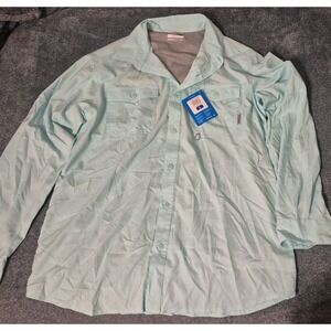 Columbia Sportswear Men's Long Sleeve Fishing Shirt Size L Light Blue Teal NwT
